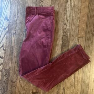 Loft wine red velvet pants.